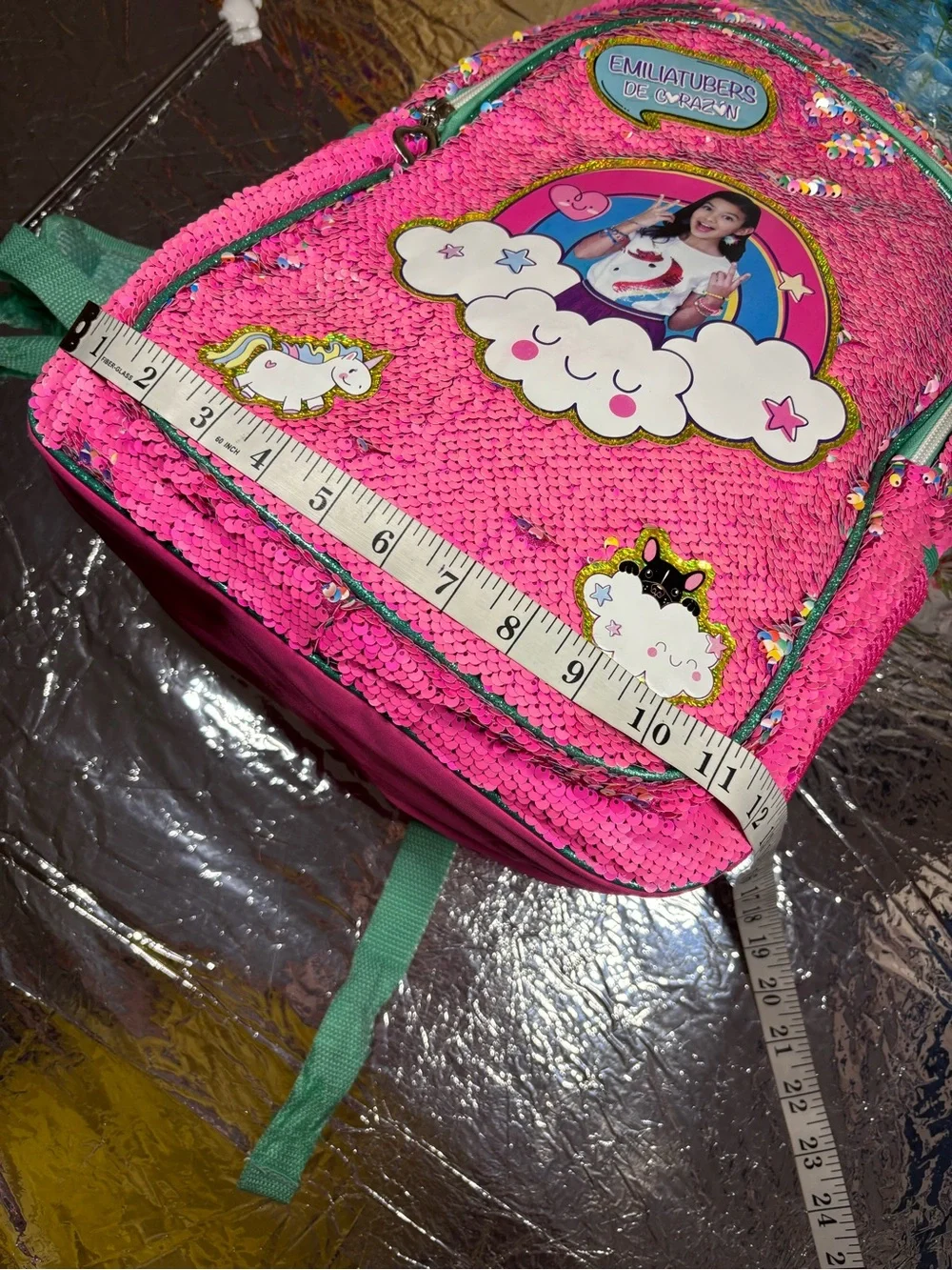 Ivana y Emilia Pink Flip Sequin Backpack Girls School Bag